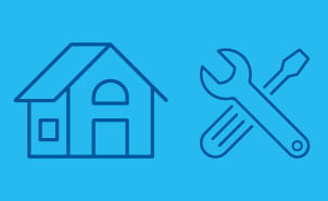 Home icon and tools icon